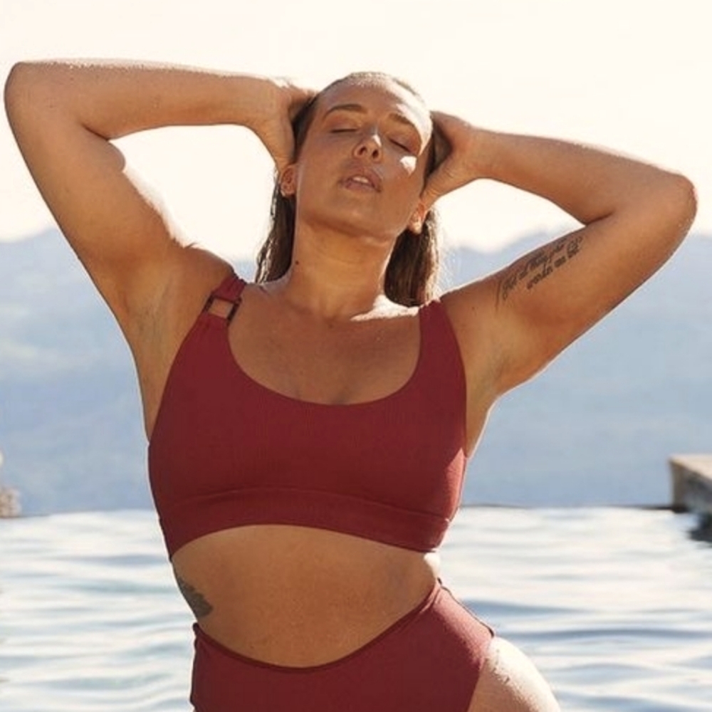 Toluca Swim Clara Scoop Top - Spice Hybrid Rib